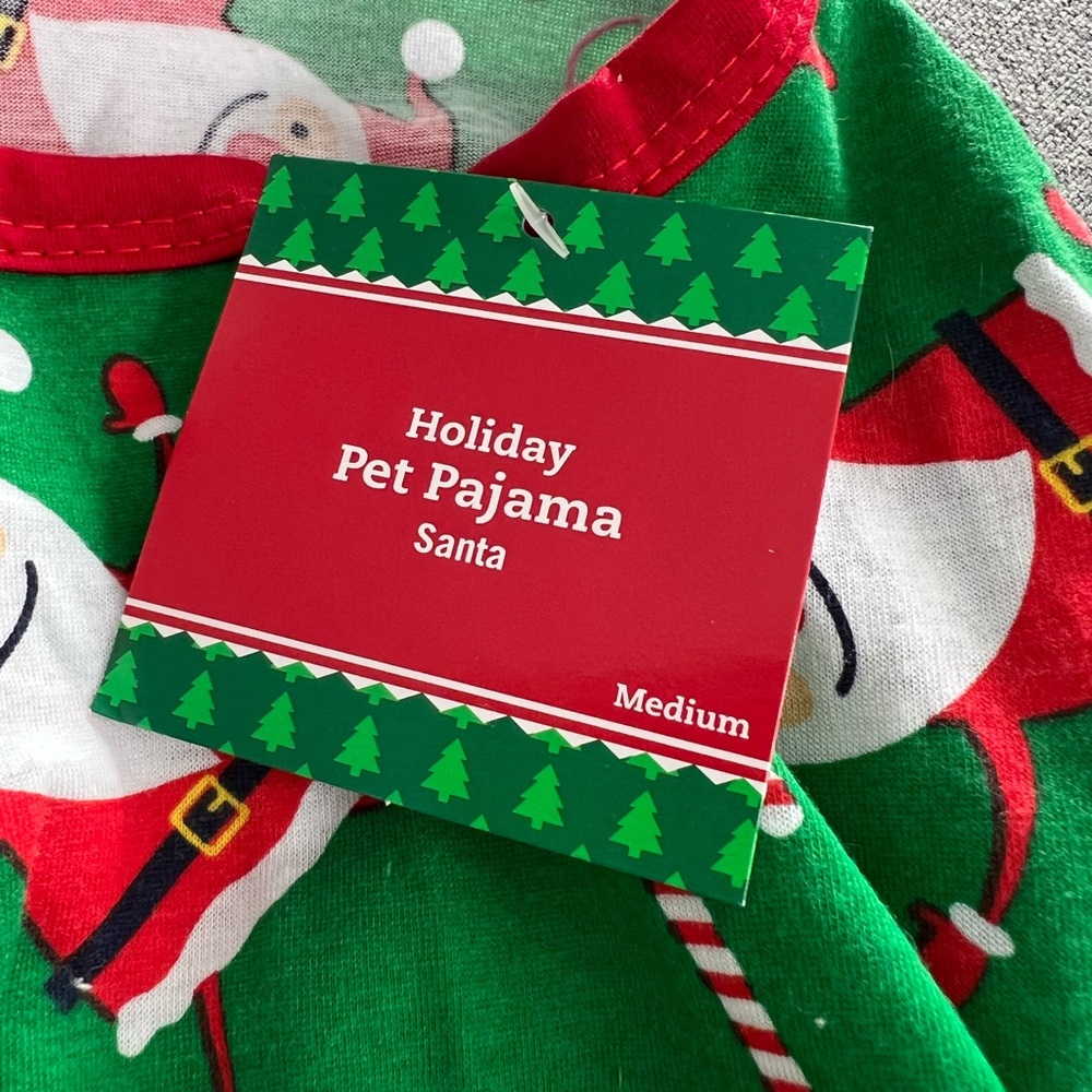 New with tags dog pajamas with Santa print‎ - Picture 3 of 5